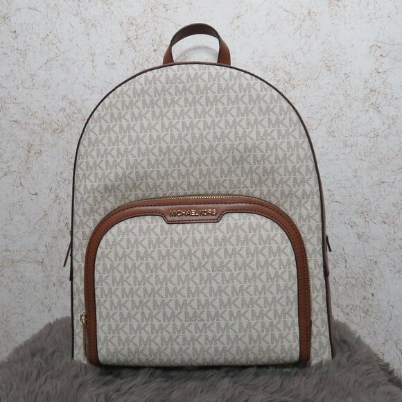 Michael Kors Jaycee Large Zip Pocket Backpack (Vanilla) - Picture 1 of 6